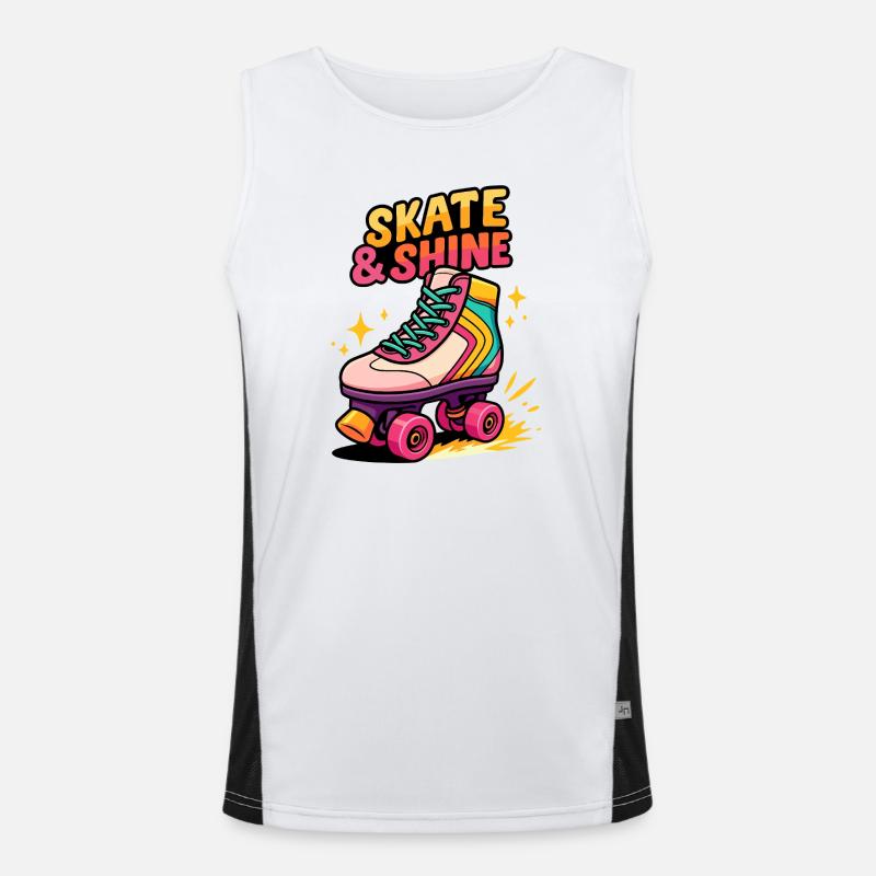 Skate & Shine Neon Roller Funktionelles Kontrast-Tank Top für Männer 