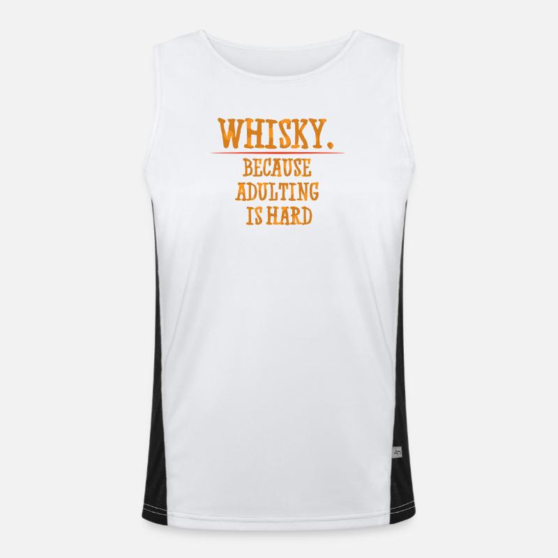 Whiskey Saying Whiskey Drinker Whiskey Lovers - Men's Functional Contrast Tank Top  - white/black