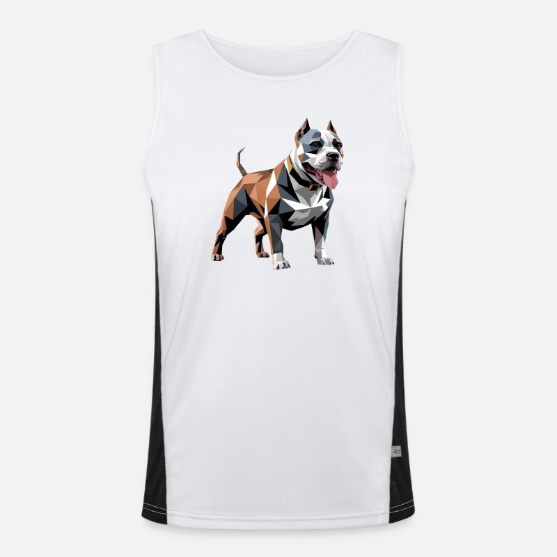 Bulldog - Cooles Low Poly Logo Funktionelles Kontrast-Tank Top für Männer 