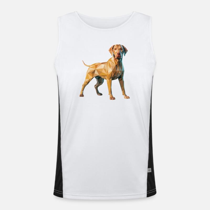 Brauner Hund - Cooles Low-Poly-Logo Funktionelles Kontrast-Tank Top für Männer 