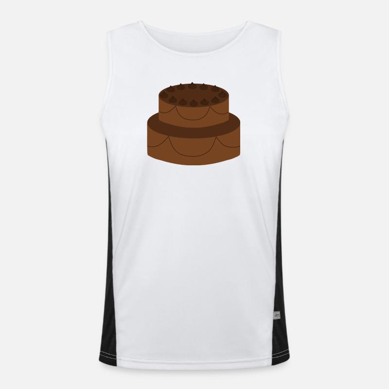 Two-Tier Chocolate Cake Men's Functional Contrast Tank Top 