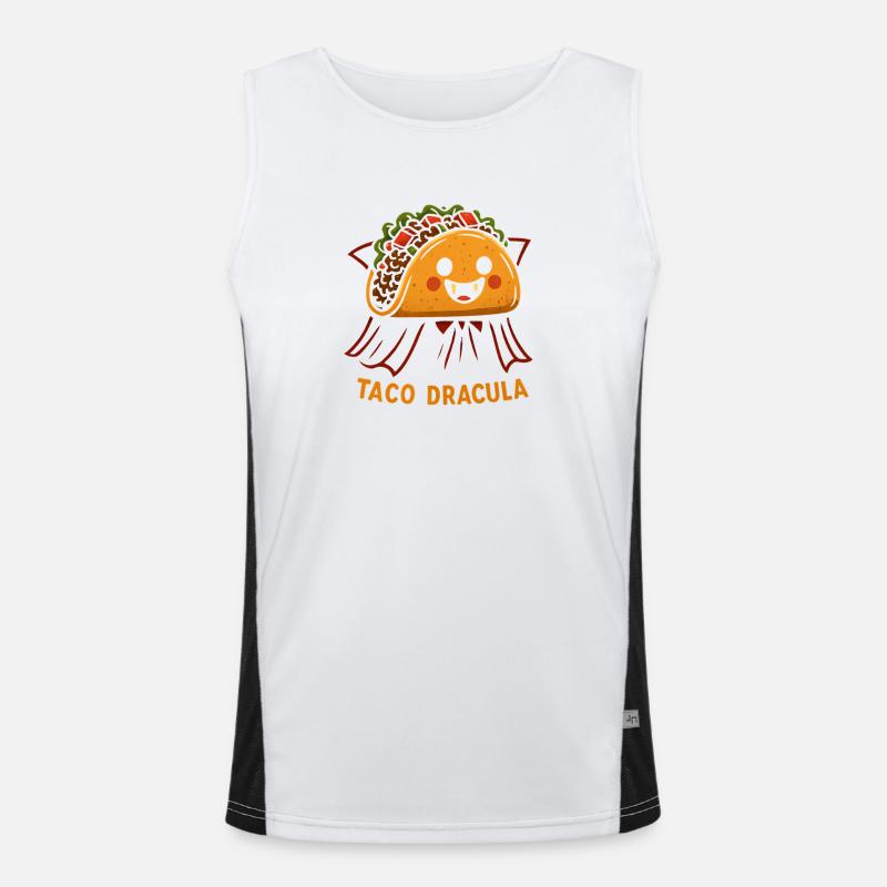Taco Dracula Maskottchen Funktionelles Kontrast-Tank Top für Männer 
