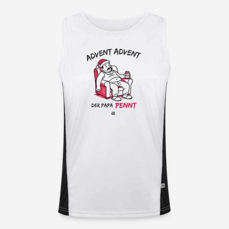 Advent, Advent, dad sleeps Men's Functional Contrast Tank Top 