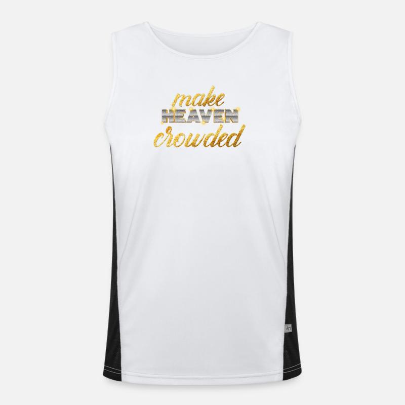 Make Heaven Crowded Glaube Design Funktionelles Kontrast-Tank Top für Männer 