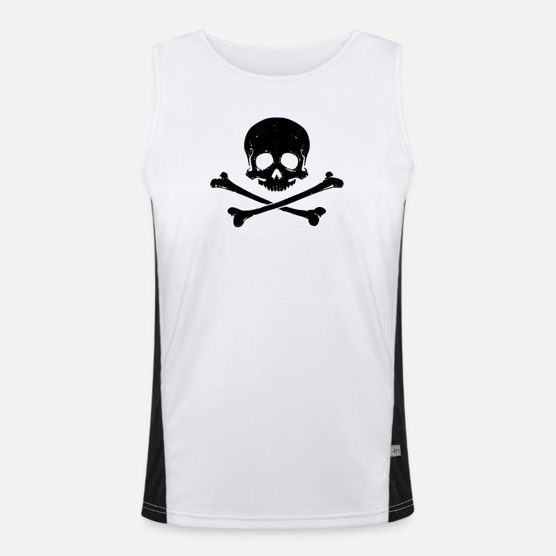 Schädel und Knochen Funktionelles Kontrast-Tank Top für Männer 