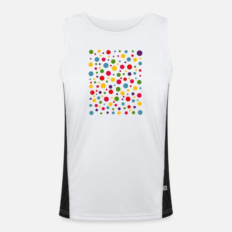 Spotty Dot Colors Pattern Tee Men's Functional Contrast Tank Top 