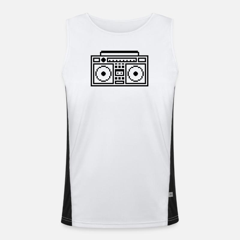 Ghettoblaster: Retro, Musik & Pixel Style Funktionelles Kontrast-Tank Top für Männer 