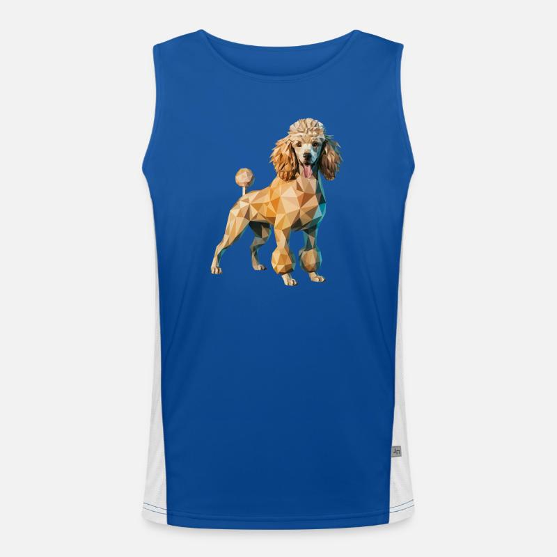 Pudel - Cooles Low Poly Logo Funktionelles Kontrast-Tank Top für Männer 