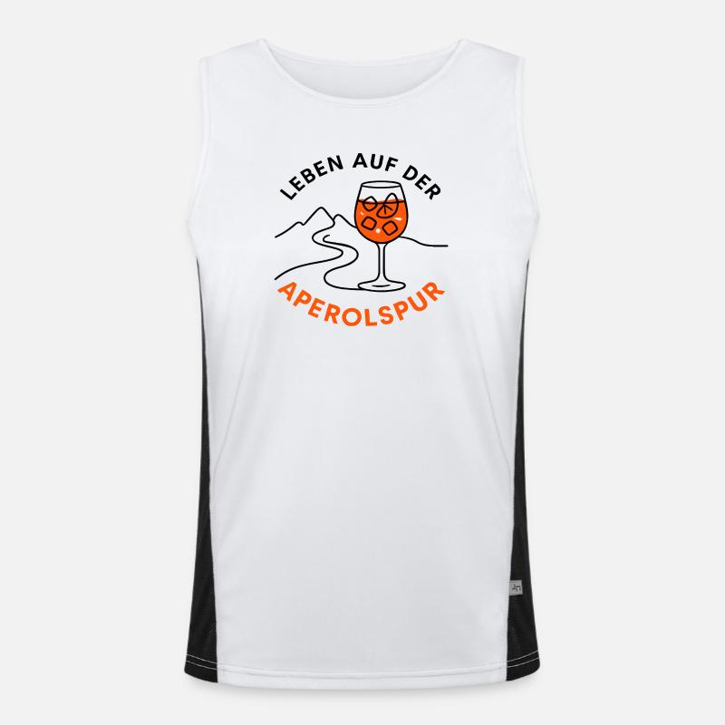 Leben auf der Aperolspur Spritz Humor Geschenkidee Funktionelles Kontrast-Tank Top für Männer 