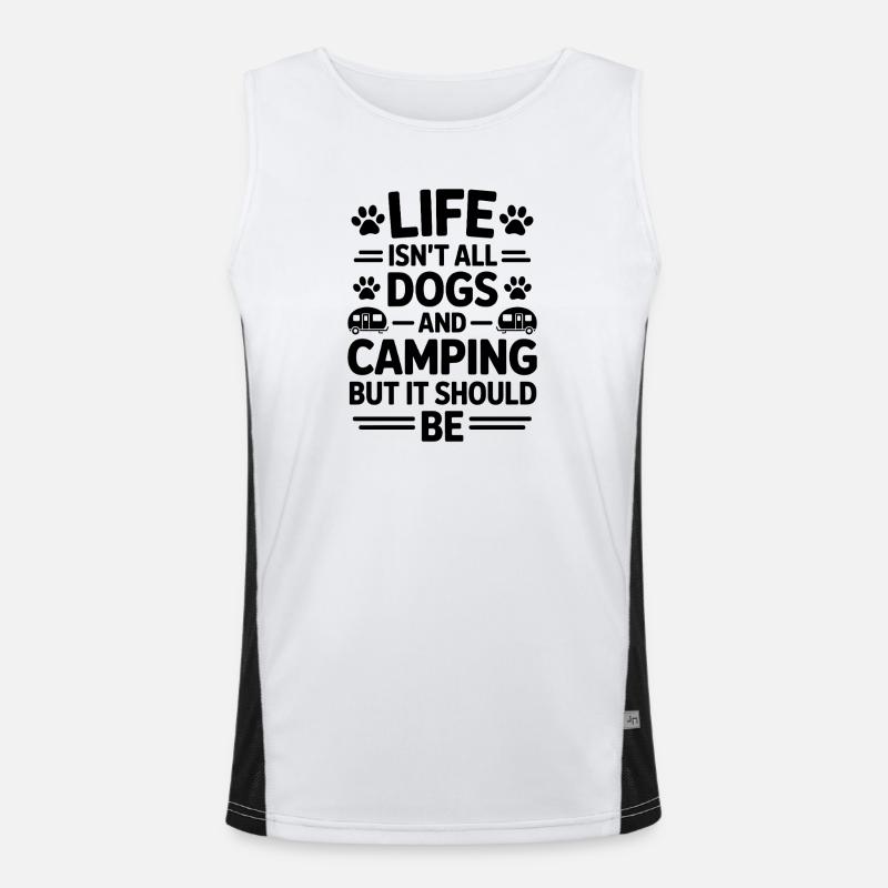Camping Dire Chiens Drôle Camping Cadeau Débardeur respirant contrasté Homme 
