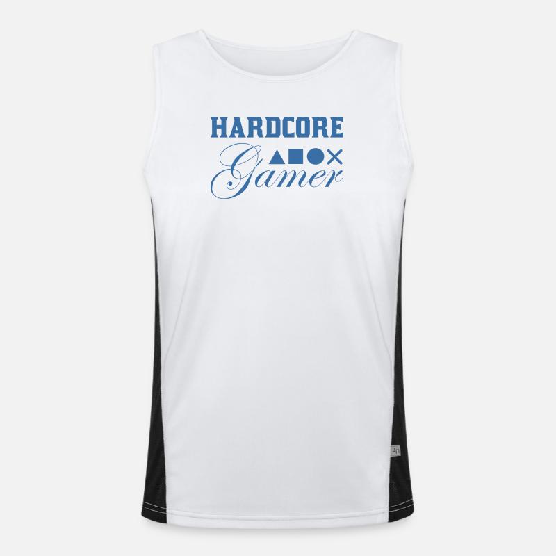 Hardcore Gamer Geometry Blue Men's Functional Contrast Tank Top 