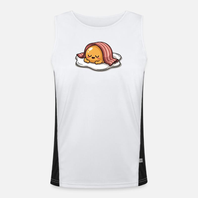 Sleeping Egg With Bacon Cartoon Funktionelles Kontrast-Tank Top für Männer 