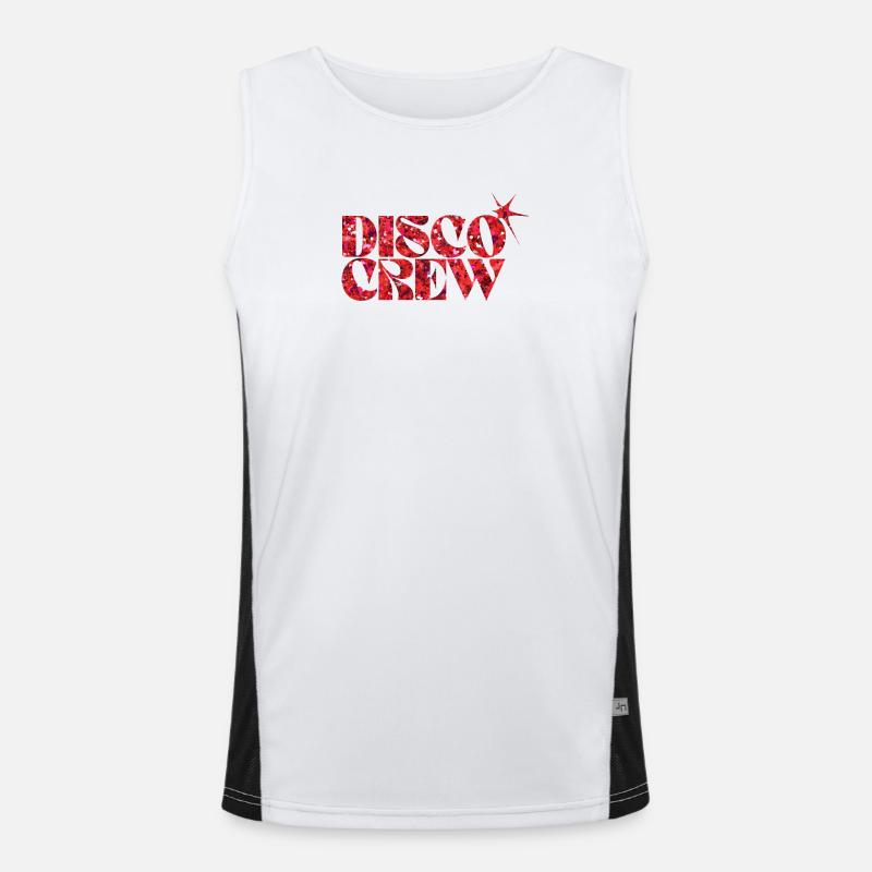 Disco Crew Roter Neon-Spritzer Funktionelles Kontrast-Tank Top für Männer 