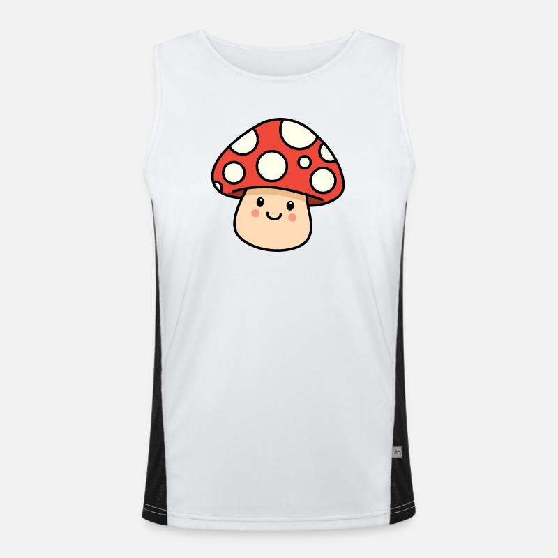 Kawaii Toadstool – Cheerful Mushroom Men's Functional Contrast Tank Top 