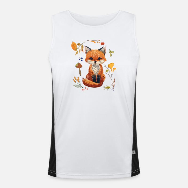 Fuchs im Wald Funktionelles Kontrast-Tank Top für Männer 