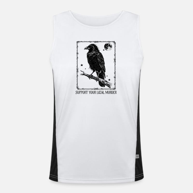 Support your local Murder - Krähe Funktionelles Kontrast-Tank Top für Männer 