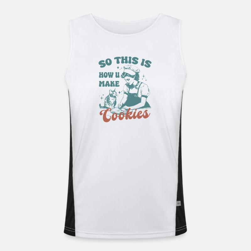 C’est donc comme ça que vous faites des biscuits chat mignon Débardeur respirant contrasté Homme 