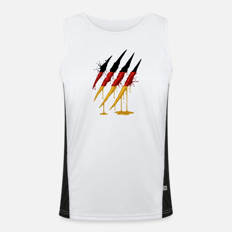 Claw Germany Flag Scratch Trace Men's Functional Contrast Tank Top 