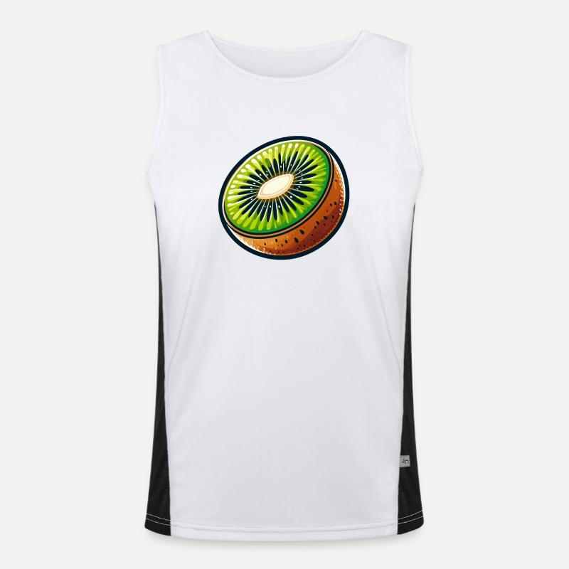 Bright Kiwi Slice Men's Functional Contrast Tank Top 