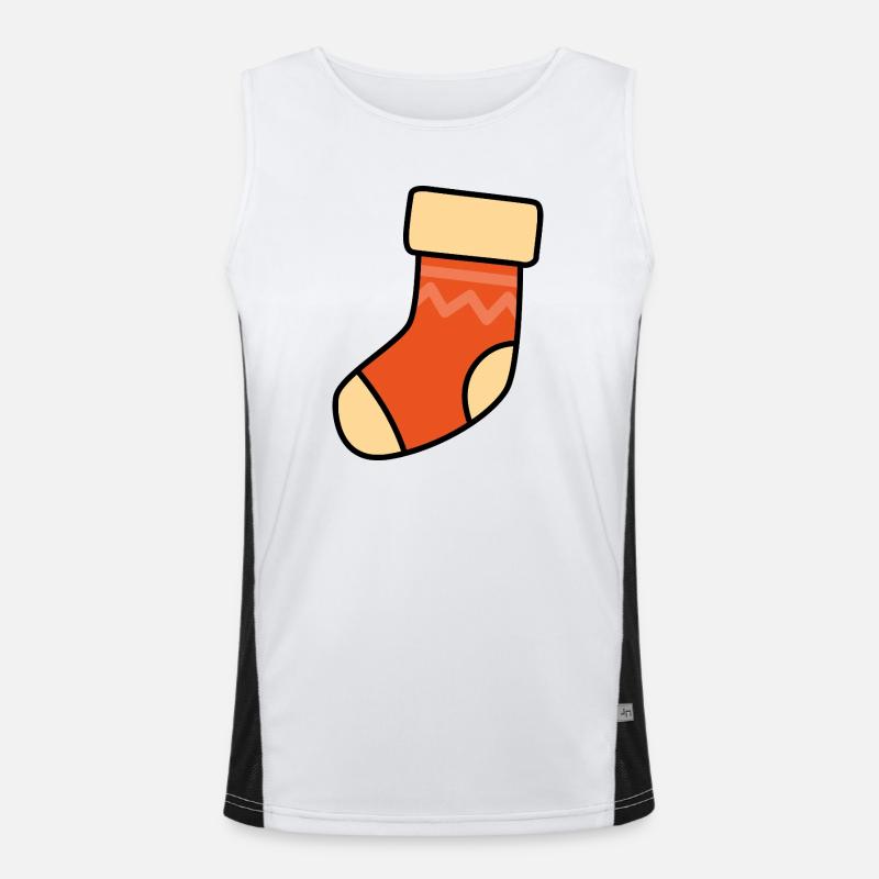 Orange sock suitable for Christmas Men's Functional Contrast Tank Top 