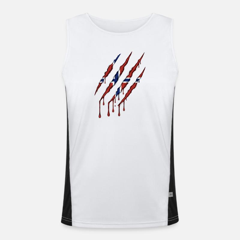 Norway Claw Norge Drapeau Scratch Mark Débardeur respirant contrasté Homme 