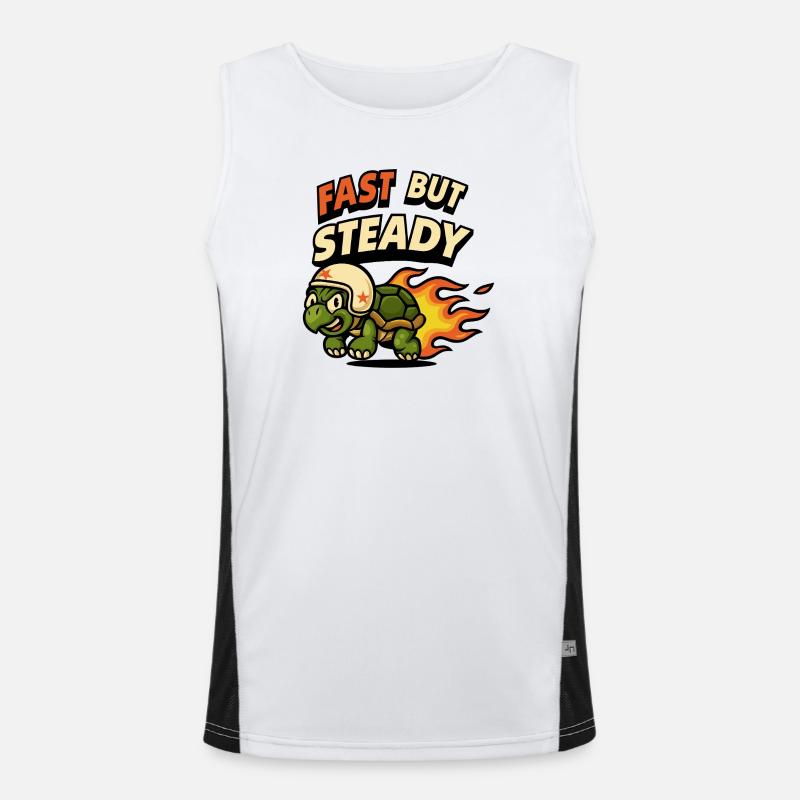 Fast yet durable turtle design Men's Functional Contrast Tank Top 