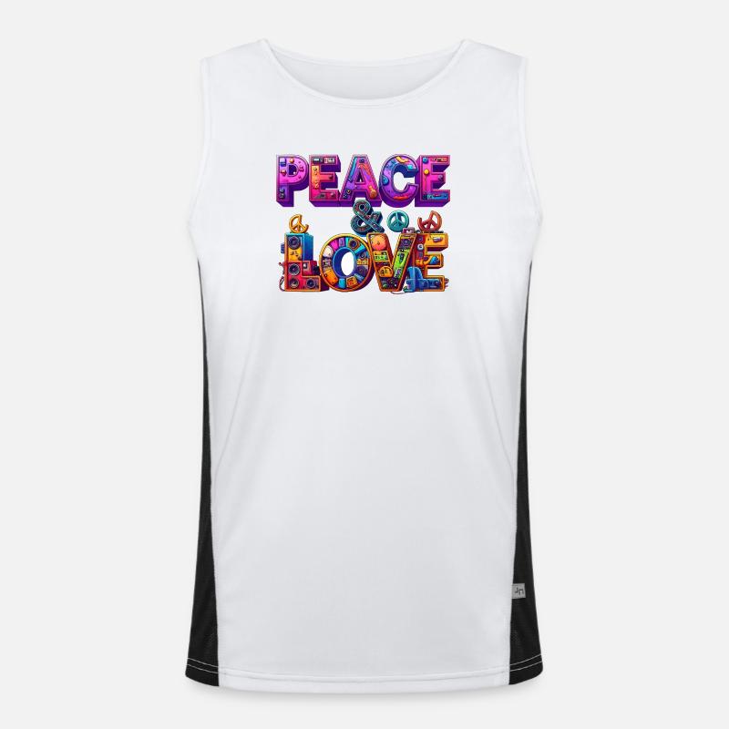 Peace & Love Funktionelles Kontrast-Tank Top für Männer 