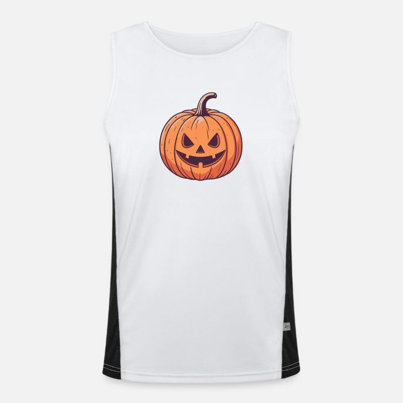 Scary jack pumpkin Men's Functional Contrast Tank Top 