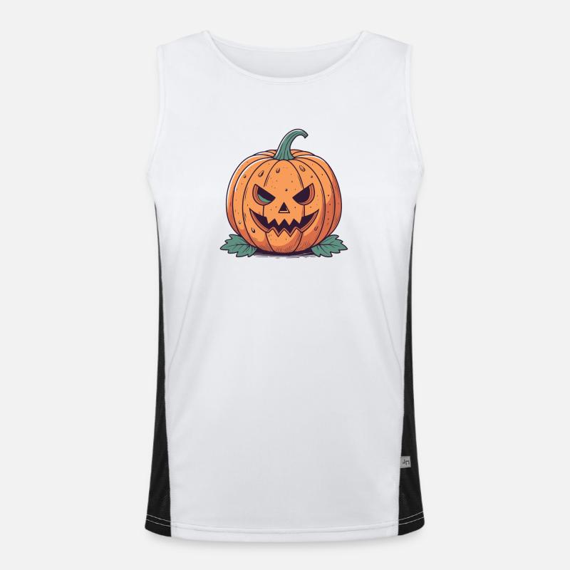 Citrouille Halloween Graphique Débardeur respirant contrasté Homme 
