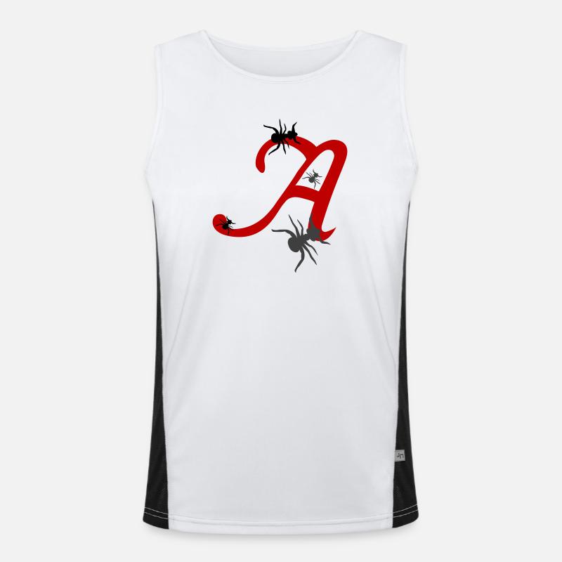 Letter A Initial Men's Functional Contrast Tank Top 