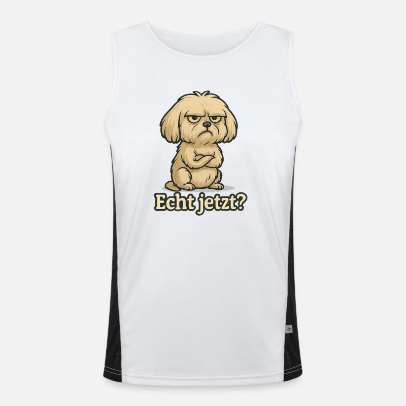 Echt jetzt? – Genervter Malteser Funktionelles Kontrast-Tank Top für Männer 