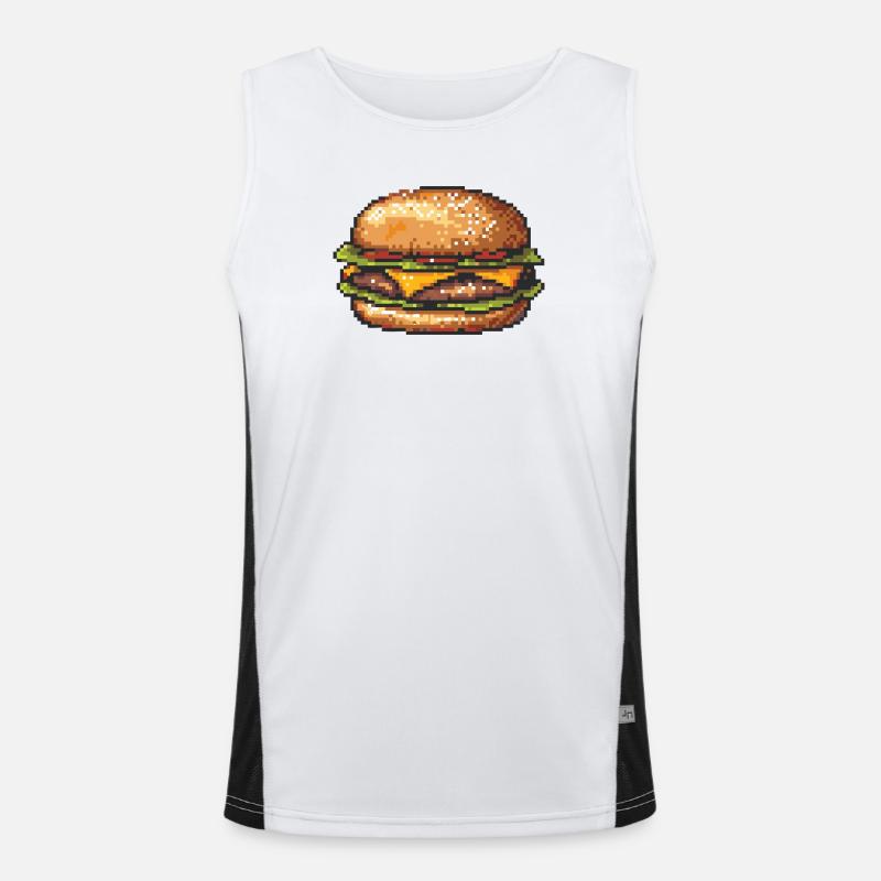 Hamburger 8 bits Pixel Art Débardeur respirant contrasté Homme 