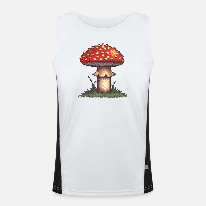 Pixel champignon néon rétro Débardeur respirant contrasté Homme 