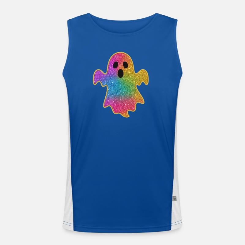 Halloween-Regenbogen Glitzer Geist Funktionelles Kontrast-Tank Top für Männer 