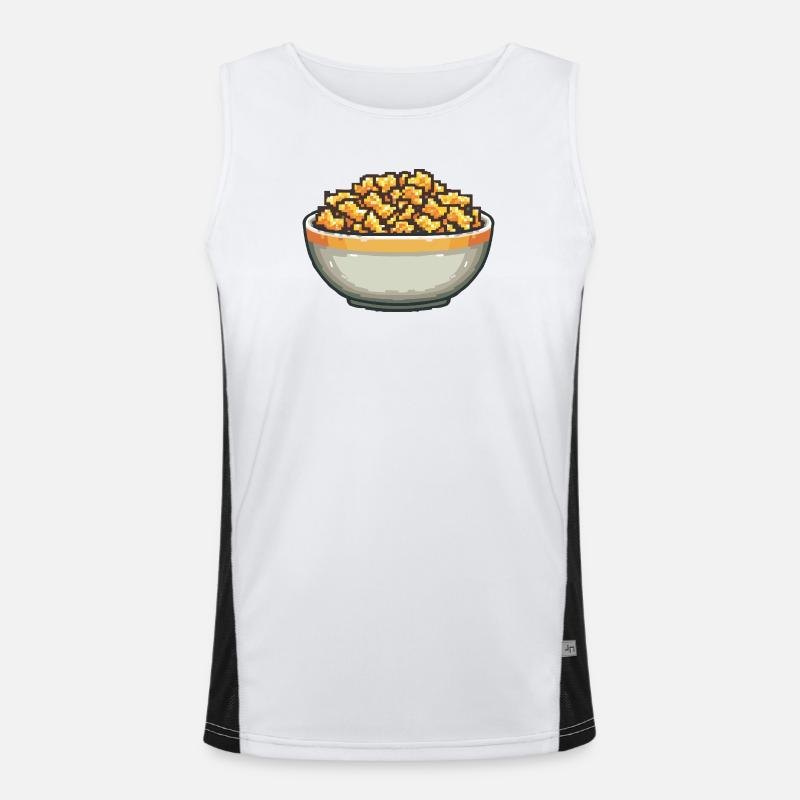 Popcorn-Schale Pixelkunst Funktionelles Kontrast-Tank Top für Männer 