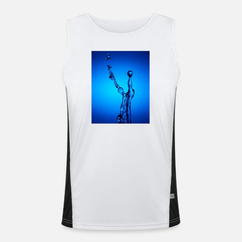 Blue Water Splash Abstract Men's Functional Contrast Tank Top 