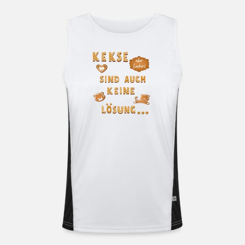 Cookies are not a solution either - Men's Functional Contrast Tank Top  - white/black
