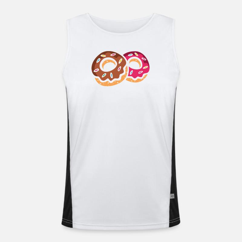 Two colorful donuts with icing Men's Functional Contrast Tank Top 