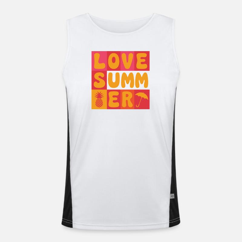 Ich liebe den Sommer Funktionelles Kontrast-Tank Top für Männer 