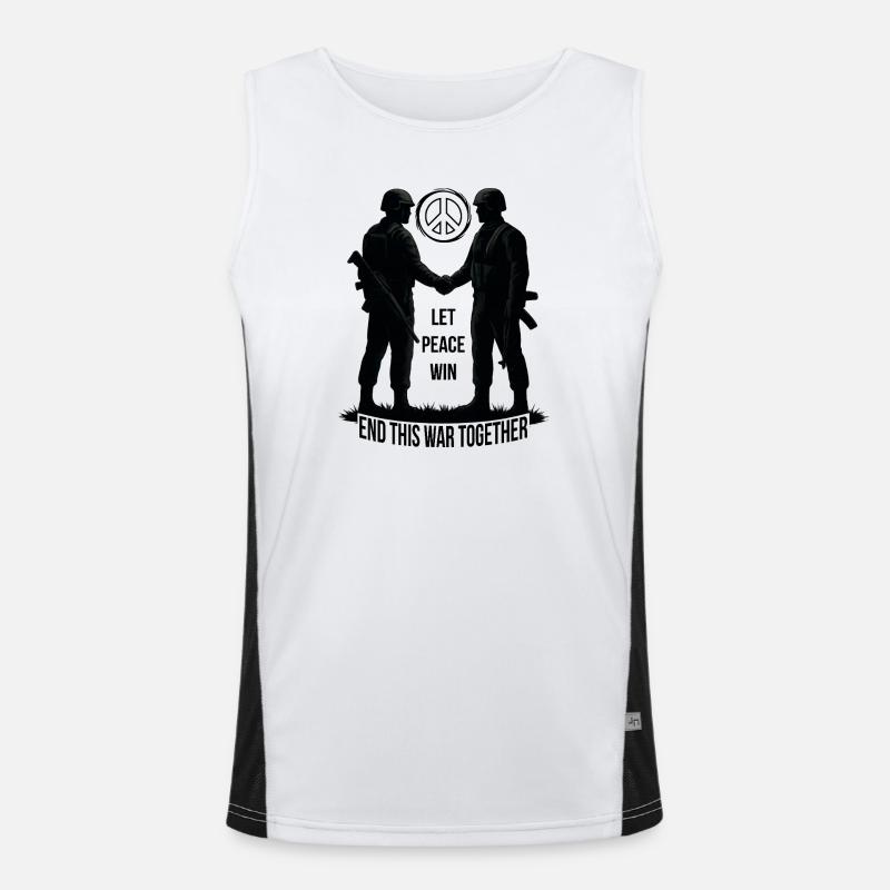 LET PEACE WIN - Men's Functional Contrast Tank Top  - white/black