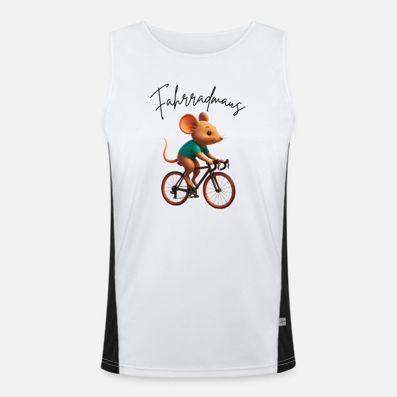 Bicycle Mouse Mouse on Road Bike Gift Idea Men's Functional Contrast Tank Top 