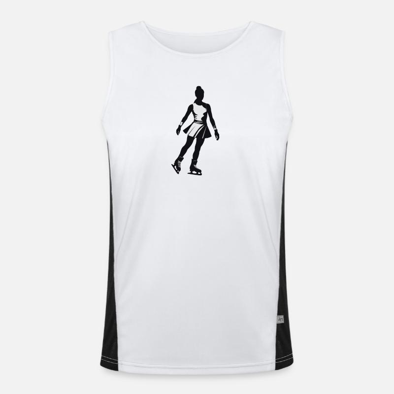 Eis Eiskunstläufer - Cooles Silhouette Logo Funktionelles Kontrast-Tank Top für Männer 