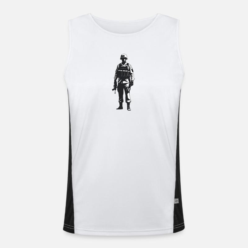 Soldier - Cool Silhouette Logo Men's Functional Contrast Tank Top 