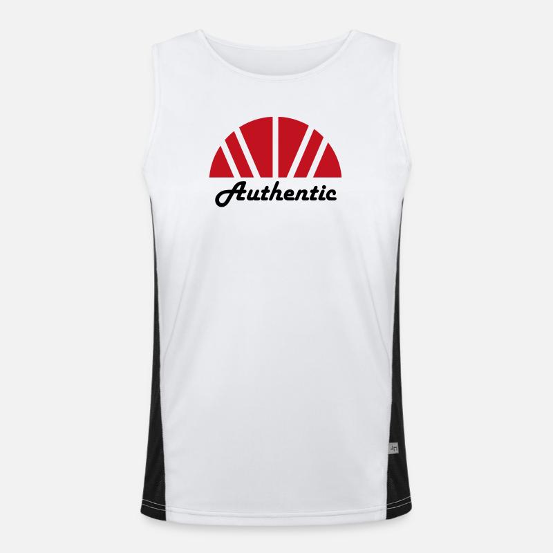 Authentic Abstract Red Ray Dawn Men's Functional Contrast Tank Top 