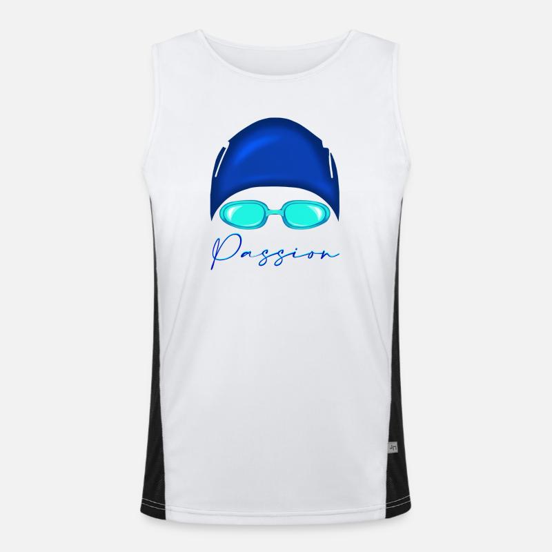 Passion Swimming Neon Blue Men's Functional Contrast Tank Top 