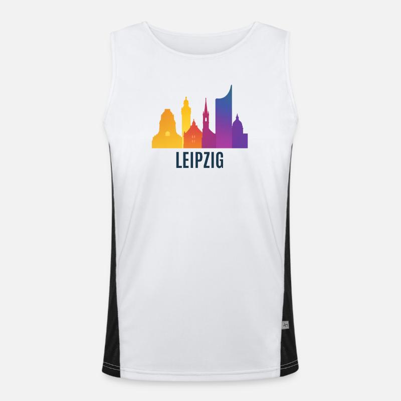 Leipzig Skyline Gradient Men's Functional Contrast Tank Top 