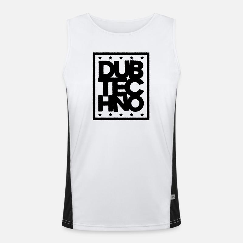 Dub Techno Dark Edition Funktionelles Kontrast-Tank Top für Männer 