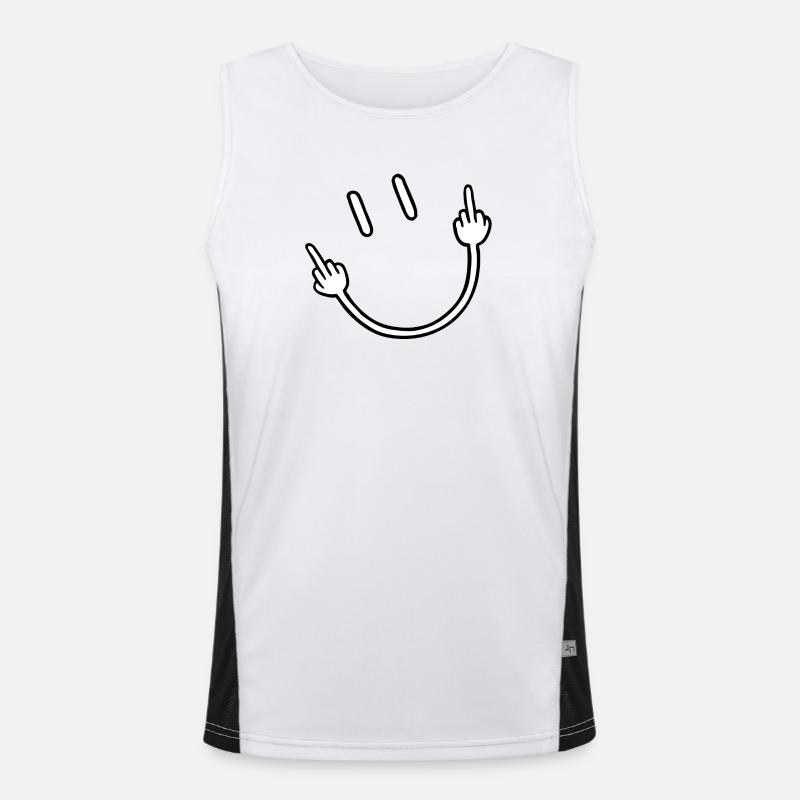 Middle Finger Gesture Men's Functional Contrast Tank Top 