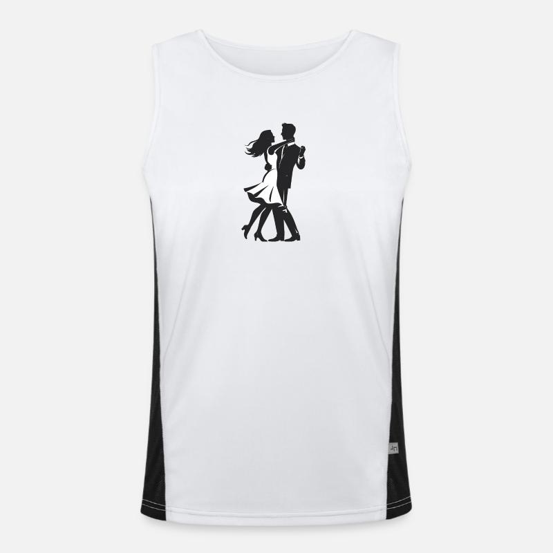 Dancing Couple - Cool Silhouette Logo Men's Functional Contrast Tank Top 