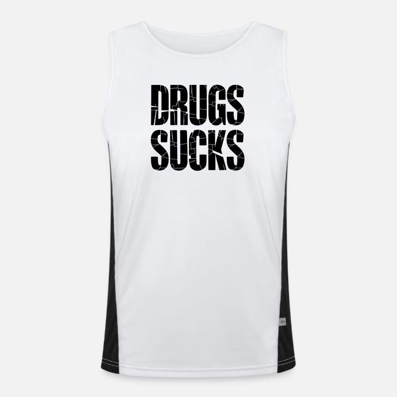 Slogan anti-drogue noir Débardeur respirant contrasté Homme 